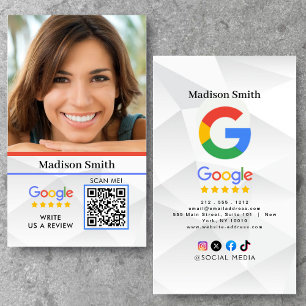 Google Review PHOTO LOGO QR Code Link Business Card