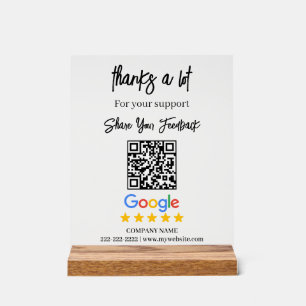 Google Review QR Business Acrylic Sign