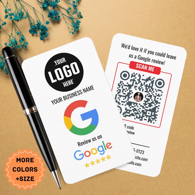 Google Review QR Code Business Card Template (Google Reviews | Business Review Link QR Code Business Card)