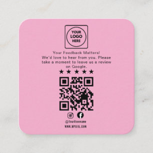 Google Review QR Code Business Note Card