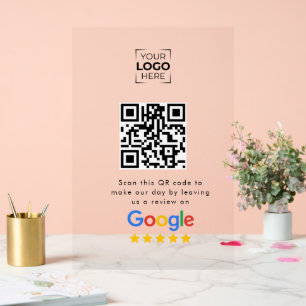 Google Review QR Code Business Review Acrylic Sign