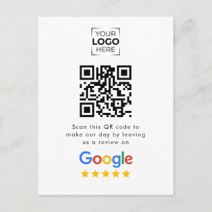 Google Review QR Code Business Review Announcement Postcard