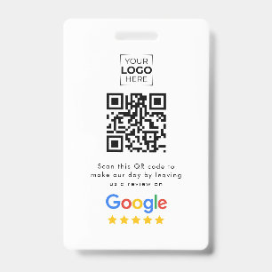 Google Review QR Code Business Review ID Badge
