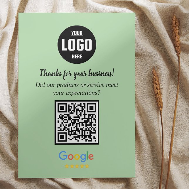 Google Review QR Code Cards | Business Enclosure   (Google Review QR Code Cards | Green Light Business Enclosure Cards)