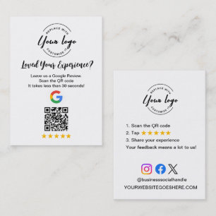 Google Review QR Code Customer Feedback request Business Card