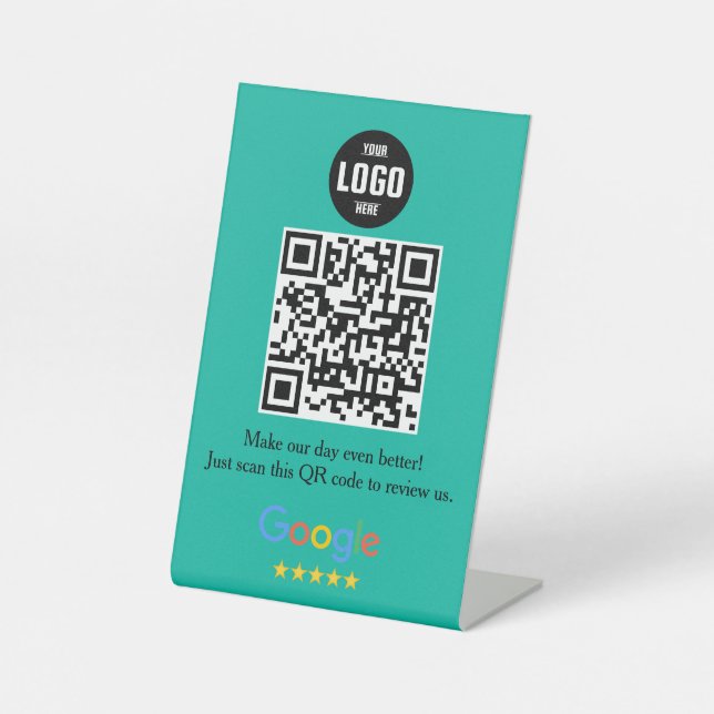 Google Review QR Code Pedestal Sign for Business (Front)