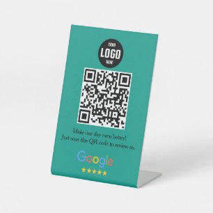 Google Review QR Code Pedestal Sign for Business