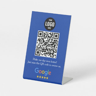 Google Review QR Code Pedestal Sign for Business