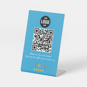 Google Review QR Code Pedestal Sign for Business