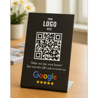 Google Review QR Code Pedestal Sign for Business