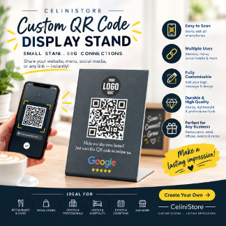 Google Review QR Code Pedestal Sign for Business