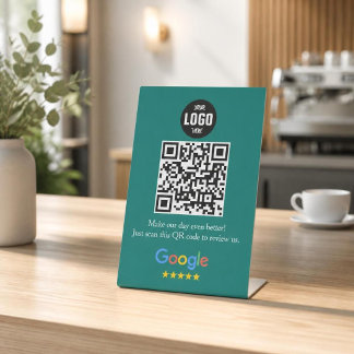 Google Review QR Code Pedestal Sign for Business