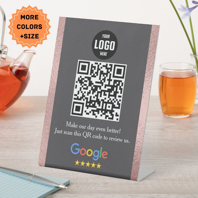 Google Review QR Code Pedestal Sign for Business (Google Review QR Code Pedestal Sign for Business)
