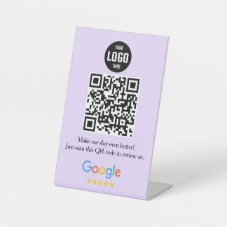 Google Review QR Code Pedestal Sign for Business