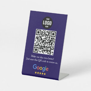 Google Review QR Code Pedestal Sign for Business