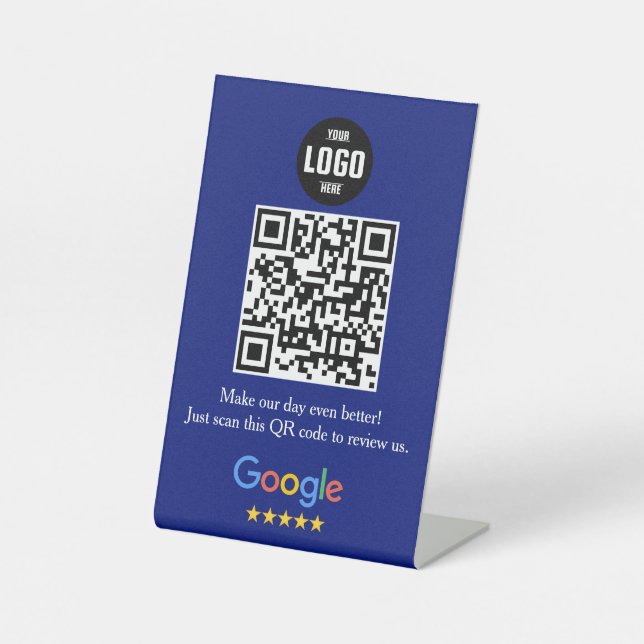 Google Review QR Code Pedestal Sign for Business (Front)