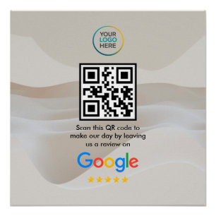 Google Review QR Code Poster   Modern Business Sig