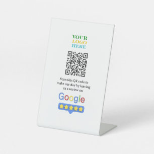 Google Review QR Code Sign Custom Logo Business