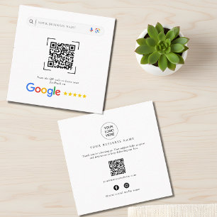 Google Review QR Code social Media Promotional Square Business Card