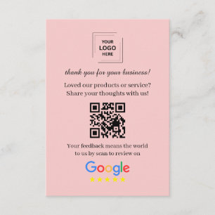 Google Review QR Customer Feedback Insert Card