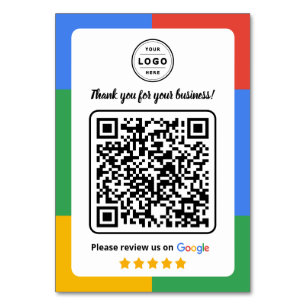 Google Review Request Card  with Logo and QR Code