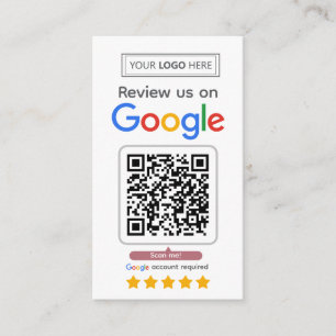 Google Review Request Card with Logo and QR Code