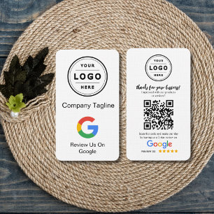 Google Review Request Card with Logo and QR Code