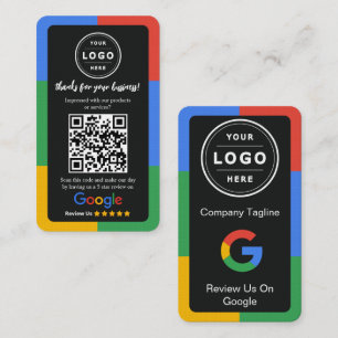 Google Review Request Card with Logo and QR Code