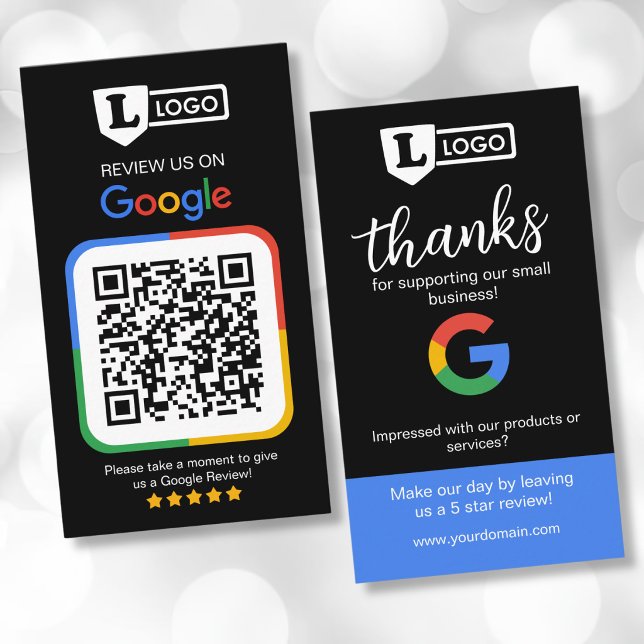 Google Review Request Card with Logo Card (Google review business cards)