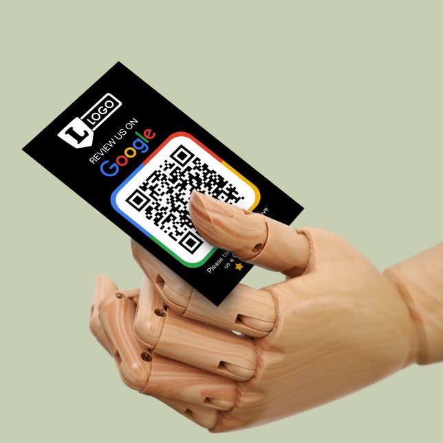 Google Review Request Card with Logo Card (Google business review request card with logo and qr code, get 5 star  reviews for your business)
