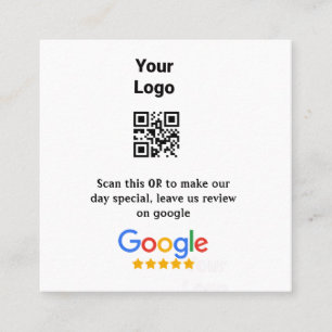 Google review scan QR add business logo name simpl Square Business Card