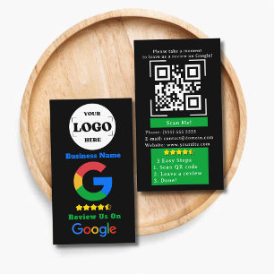 Google Review With QR Code Link And Logo Business Card