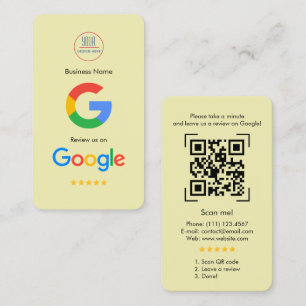 Google Review With QR Code Link Business Card