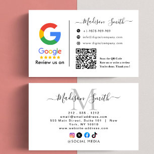 Google Review With QR Code Link Business Card