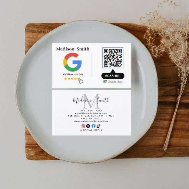 Google Review With QR Code Link Business Card (Creator Uploaded)
