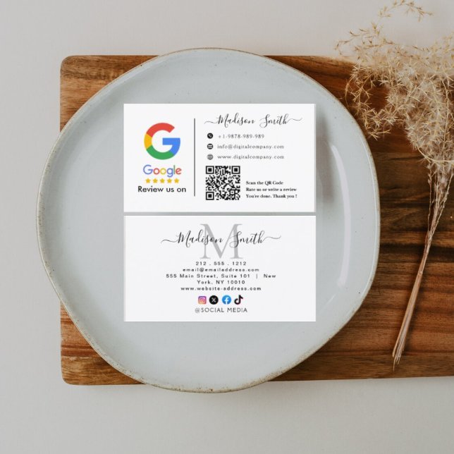 Google Review With QR Code Link Business Card (Creator Uploaded)