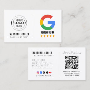 Google Review With QR Code Link Business Card