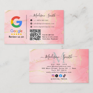 Google Review With QR Code Link Business Card
