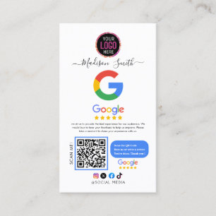 Google Review With QR Code Link Business Card