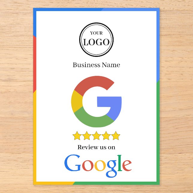 Google Review With QR Code Link Business Card Acrylic Invitations (Front)