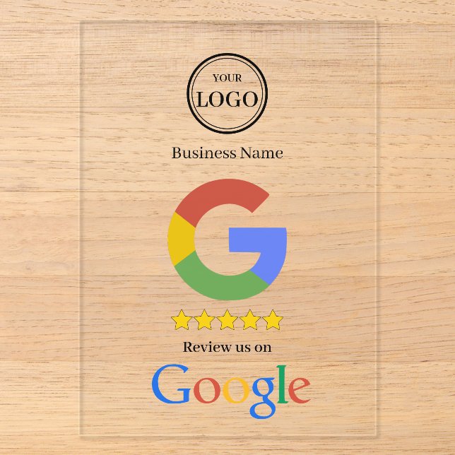 Google Review With QR Code Link Business Card Acrylic Invitations (Front)