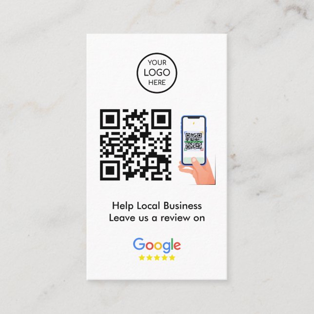 Google Reviews | Business Feedback QR Code Card (Front)