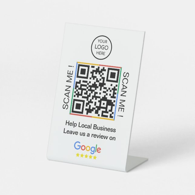 Google Reviews | Business Feedback QR Code Pedesta Pedestal Sign (Front)