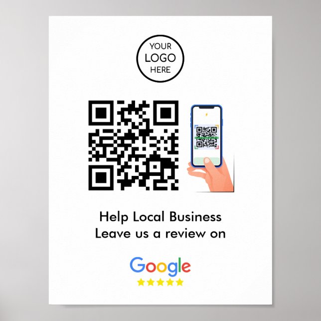 Google Reviews | Business Feedback QR Code Poster (Front)