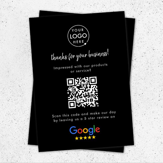 Google Reviews Business Rating Link QR Code Black Enclosure Card (Creator Uploaded)