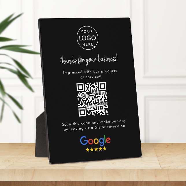 Google Reviews Business Rating Link QR Code Black Plaque (Creator Uploaded)