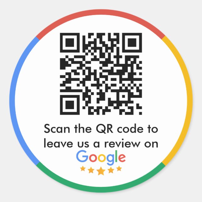 Google Reviews | Business Review Link QR Classic Round Sticker (Front)