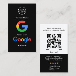 Google Reviews Business Review Link QR Code Business Card