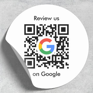 Google Reviews   Business Review Link QR Code Classic Round Sticker