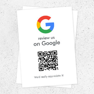 Google Reviews   Business Review Link QR Code Enclosure Card